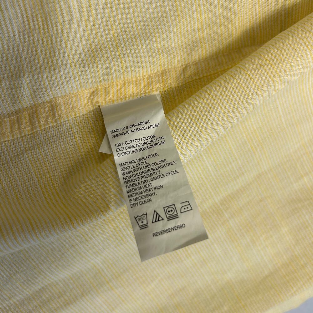 IZOD Saltwater Men’s Short Sleeve Button Down Shirt, Pastel Yellow, Size Medium - Picture 7 of 7